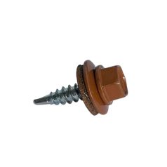   Hatlapfejű fűző csavar EPDM alátéttel 4,8X19 RAL8003 (Barna) fényes