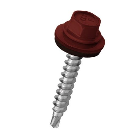 Hatlapfejű önfúró lemezcsavar fához fém-EPDM alátéttel 4,8X35 RAL3009 